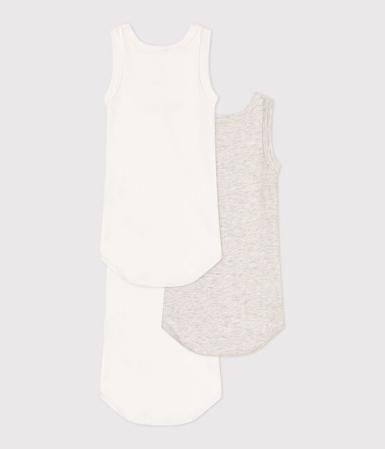 Set da 3 body senza maniche in cotone tinta unita neonato variante 1