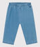 Pantaloni bebè in denim leggero biologico blu DENIM CLAIR