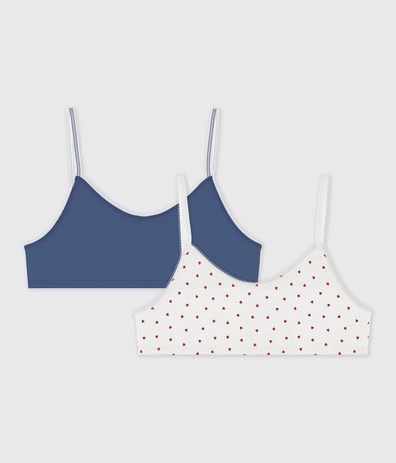 Set di brassière in cotone ed elastan con cuori stampati bambina variante 1