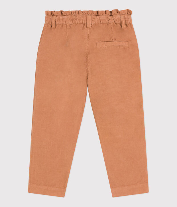 Pantaloni dritti in velluto fine bambina rosa