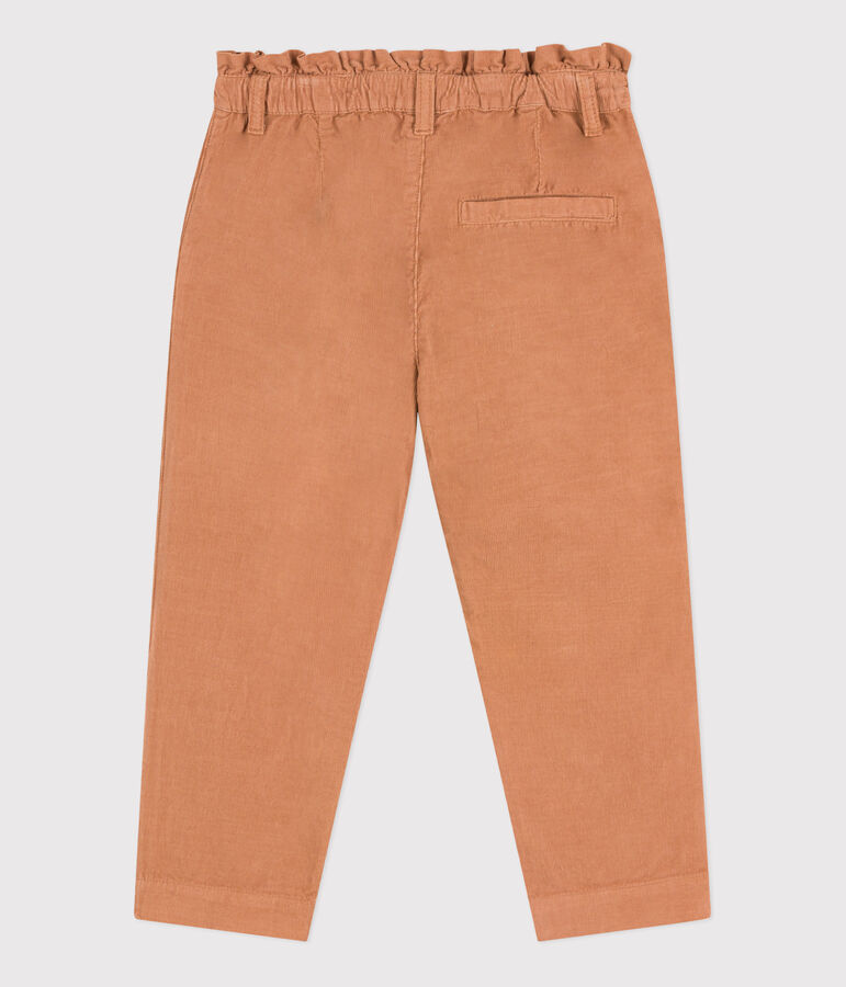 Pantaloni dritti in velluto fine bambina rosa SIENNA