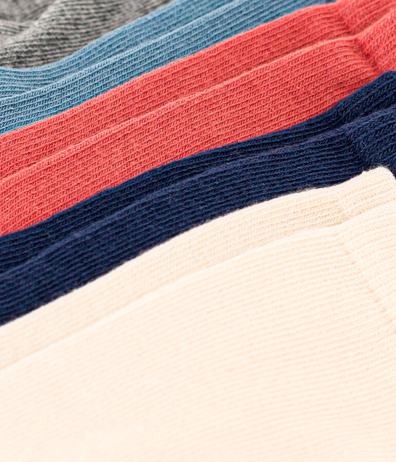 Confezione da 5 paia di calzini tinta unita bambino unisex variante 1