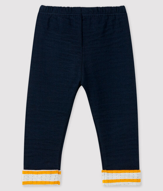 Pantalone in tubique bebè maschio blu SMOKING