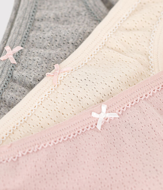 Confezione da 3 slip in cotone traforato bambina  variante 1