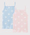 Confezione da 2 canottiere con spalline cuore bambina in cotone biologico variante 1
