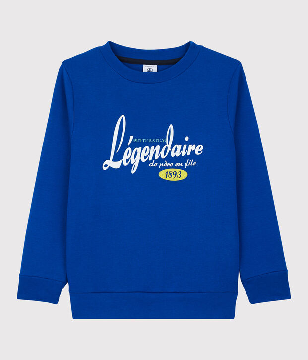 Felpa in cotone bambino blu