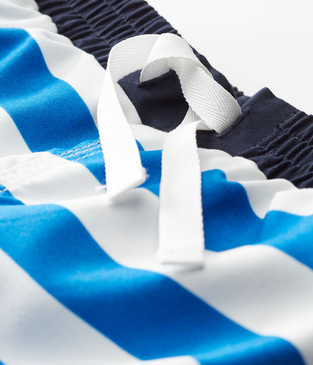 Short da spiaggia rigato neonato blu/bianco