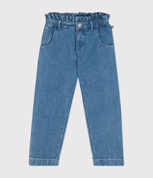 Pantaloni dritti in denim bambina blu