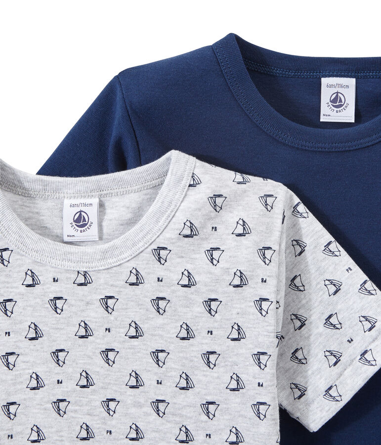 Lotto di 2 t-shirts per bambino a maniche corte bianco