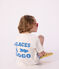 T-shirt a maniche corte in cotone bambina bianco