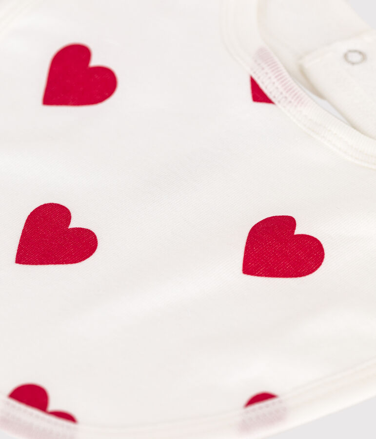 Bavaglino neonato bianco/rosso