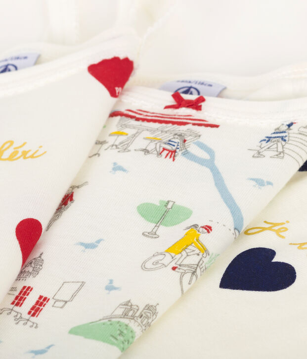 Trio canottiere con spalline bambina multicolore