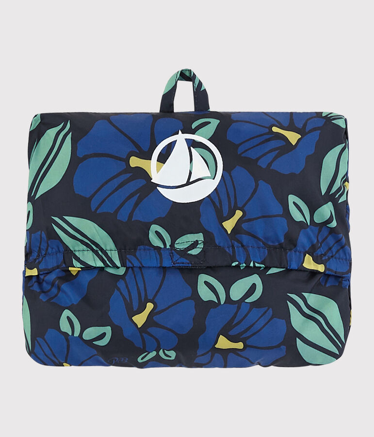 Giacca antivento in poliestere riciclato bambino blu/multicolore