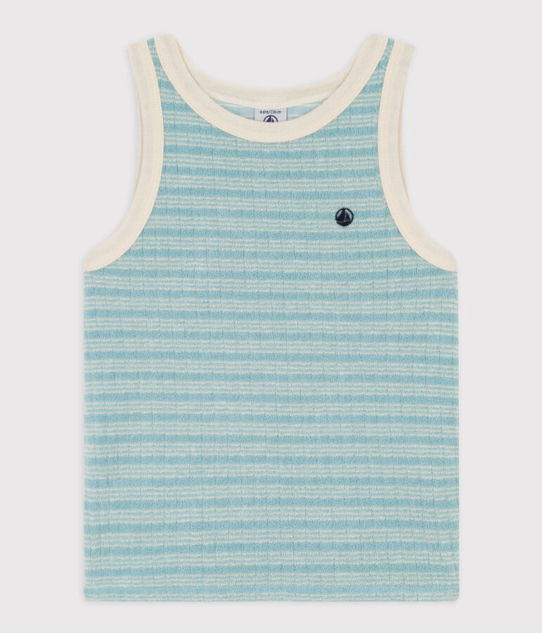 Canottiera in spugna DD2:D116 bambina verde/ecru