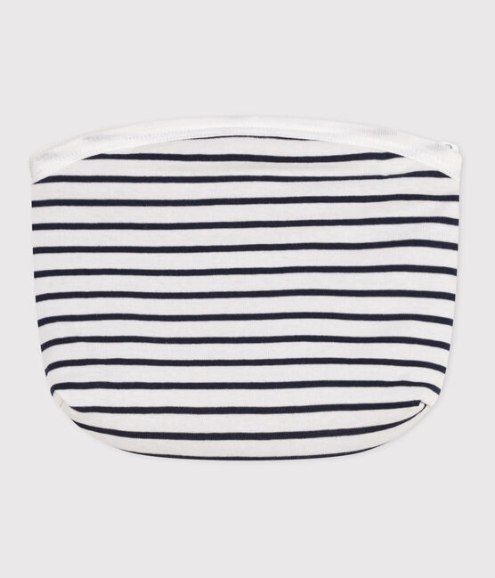 Pochette in cotone a righe neonato bianco MARSHMALLOW/blu SMOKING