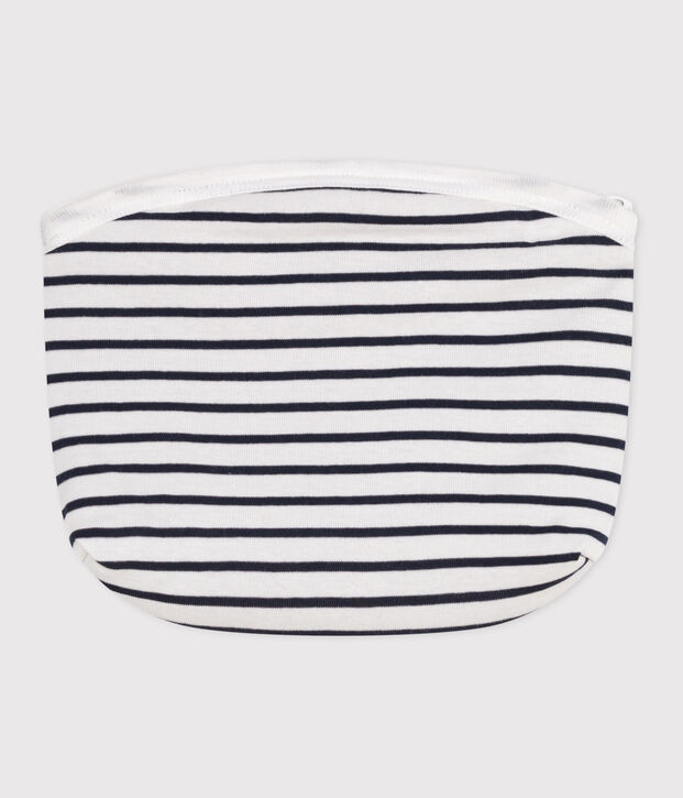 Pochette in cotone a righe neonato bianco/blu