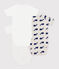 Set da 3 body incrociati a maniche corte in cotone con stampa neonato variante 1