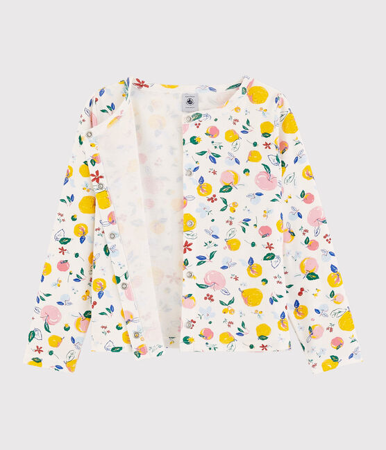Cardigan in cotone bambina bianco MARSHMALLOW/bianco MULTICO