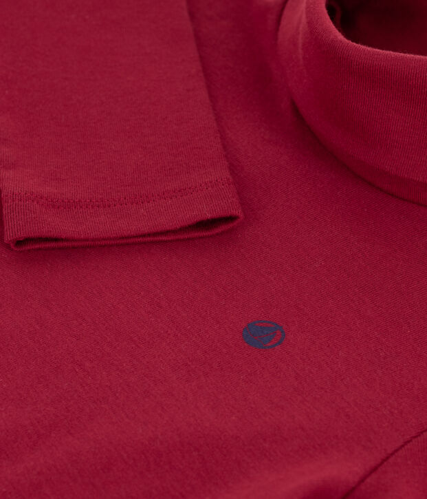 Dolcevita in cotone tinta unita bambino rosso