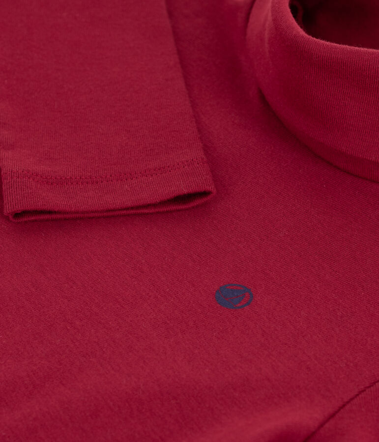 Dolcevita in cotone tinta unita bambino rosso