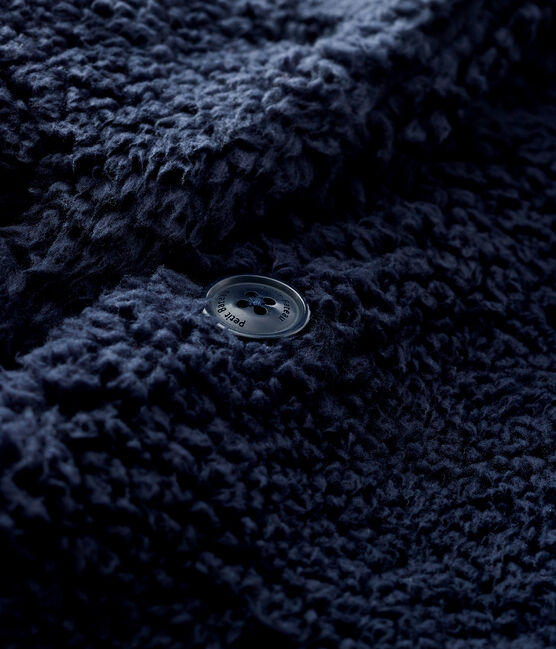Cappotto bebè femmina in sherpa blu SMOKING