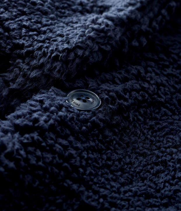 Cappotto beb&egrave; femmina in sherpa blu