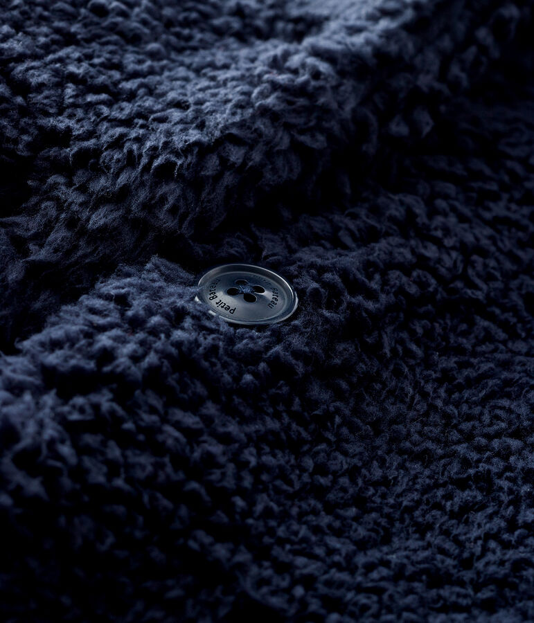Cappotto beb&egrave; femmina in sherpa blu