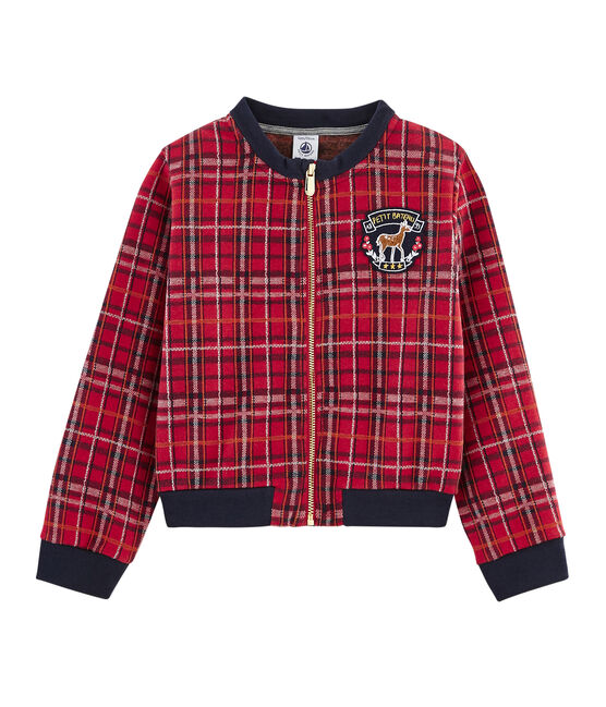 Teddy in maglia tartan bambina rosso TERKUIT/bianco MULTICO