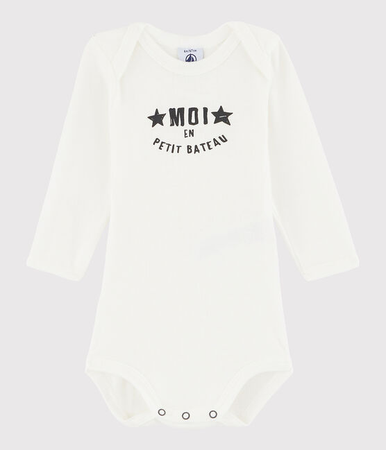 Body manica lunga bebè unisex bianco MARSHMALLOW
