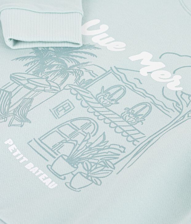 Felpa in cotone bambino verde