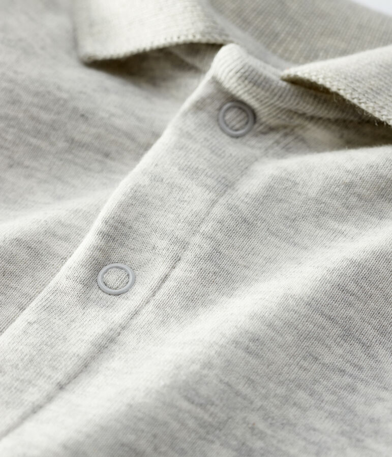 Body manica lunga colletto a polo beb&egrave; grigio BELUGA CHINE