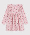 Abito a maniche lunghe in cotone bambina rosa JOLI/bianco MULTICO