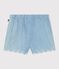 Shorts in chambray ricamato neonata blu BLEU CLAIR