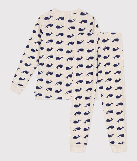 Pigiama in cotone con fantasia di balene bambino beige MONTELIMAR/blu MEDIEVAL