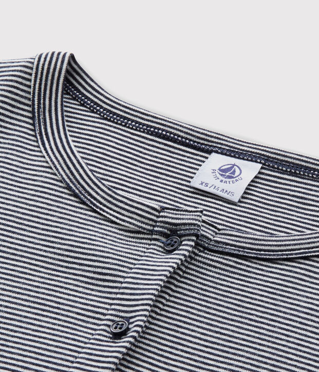 Cardigan iconico in cotone a righe Donna blu/bianco