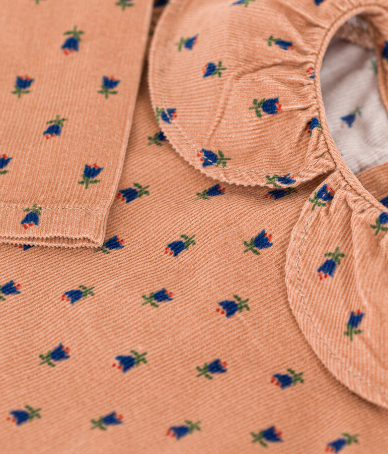 Blusa a manica lunga in velluto per beb&egrave; rosa/multicolore