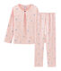 Pigiama rosa con fantasia pinguino bambina in jersey double face
