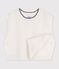 Pullover senza maniche in maglia di misto lana e cotone neonato bianco