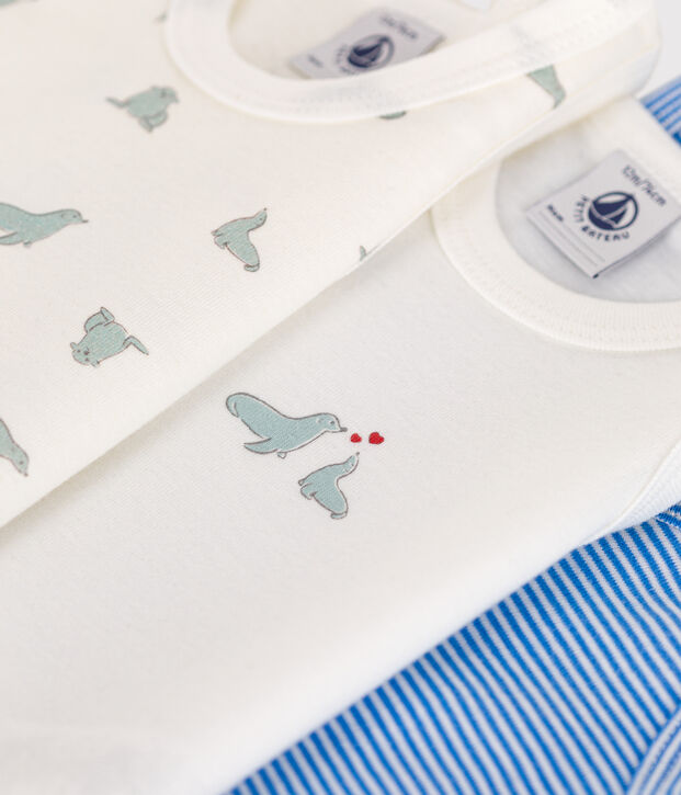 Set da 3 body senza maniche in cotone con stampa neonato multicolore