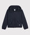 Felpa con cappuccio in molleton bambina blu SMOKING