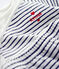 Completo 3 pezzi a righe bebè in cotone biologico bianco MARSHMALLOW/blu SMOKING