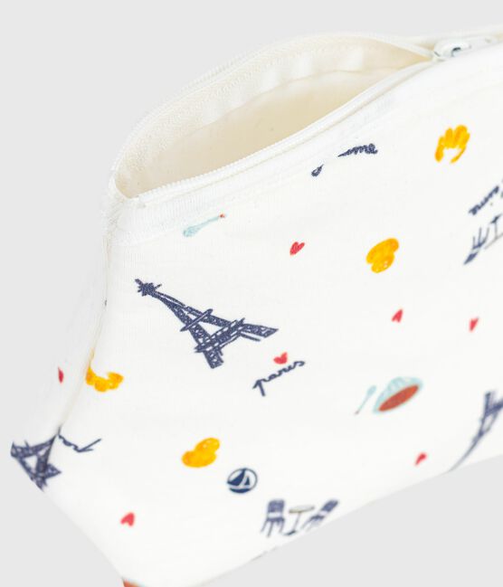 Pochette in cotone con balene stampate neonato MARSHMALLOW/ ADRIATIC