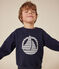 Maglia in tessuto felpato bambina/bambino blu SMOKING