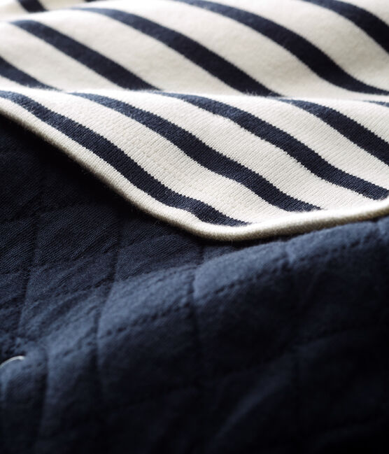 Tutina lunga da neonato, finto due pezzi bianco MARSHMALLOW/blu SMOKING