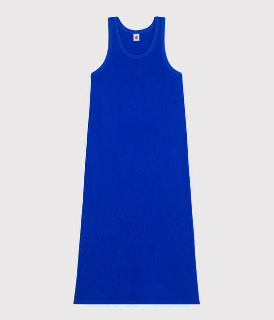 Abito canotta lungo in cotone donna blu PERSE