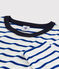 T-shirt girocollo iconica in cotone Donna bianco MARSHMALLOW/blu SURF
