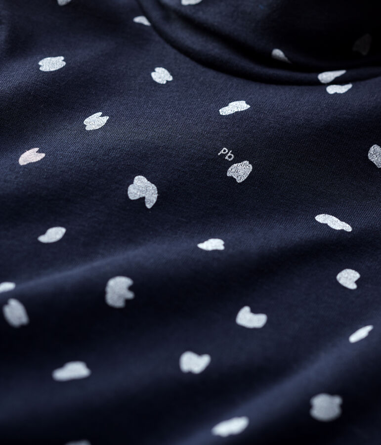 Sottogiacca in cotone bambina blu SMOKING/bianco MULTICO