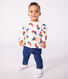 T-shirt a maniche lunghe in cotone con barche stampate neonato