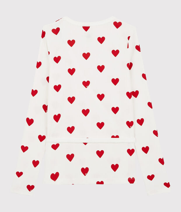 Cardigan scaldacuore in cotone Donna bianco/rosso