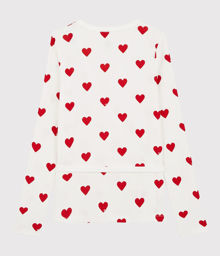 Cardigan scaldacuore in cotone Donna bianco MARSHMALLOW/rosso TERKUIT